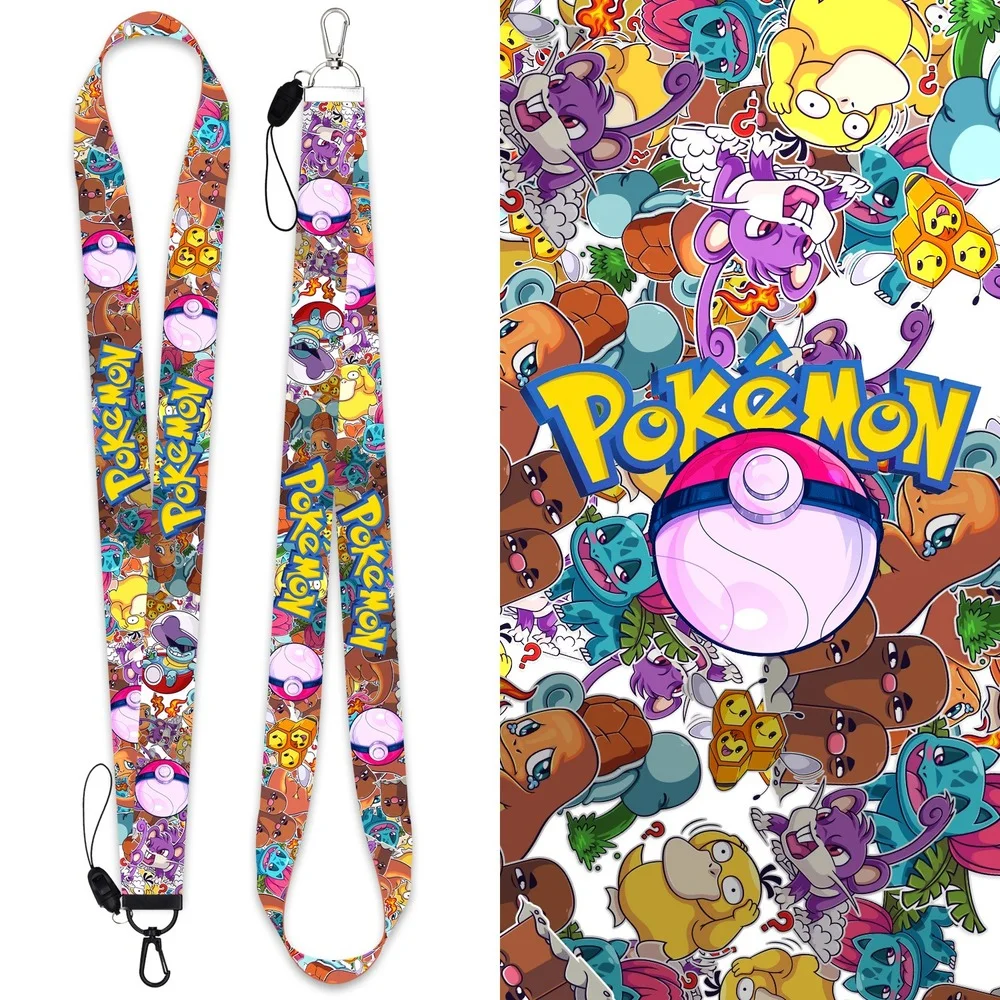 

Pokemon Keychain Anime Trinkets Accessories Cute Neck Strap Phone Chain Work Id Card Bag Lanyard Cartoon Women Jewelry Men Gift