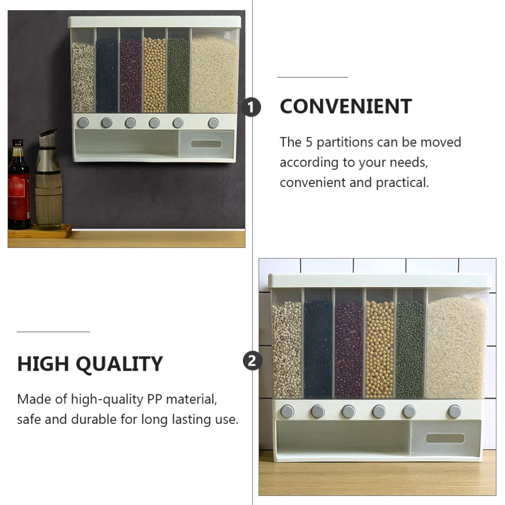 

1Pc Rice Storage Container Wall-mounted Rice Storage Tank Grains Rice Bucket