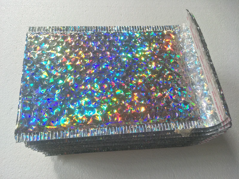10 шт. голографические металлические конверты с пузырьками гламур красочные