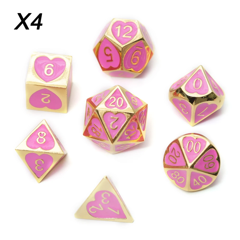 Chengshuo dnd металлические игральные кости набор rpg многогранные d20 12 10 8 6 черные