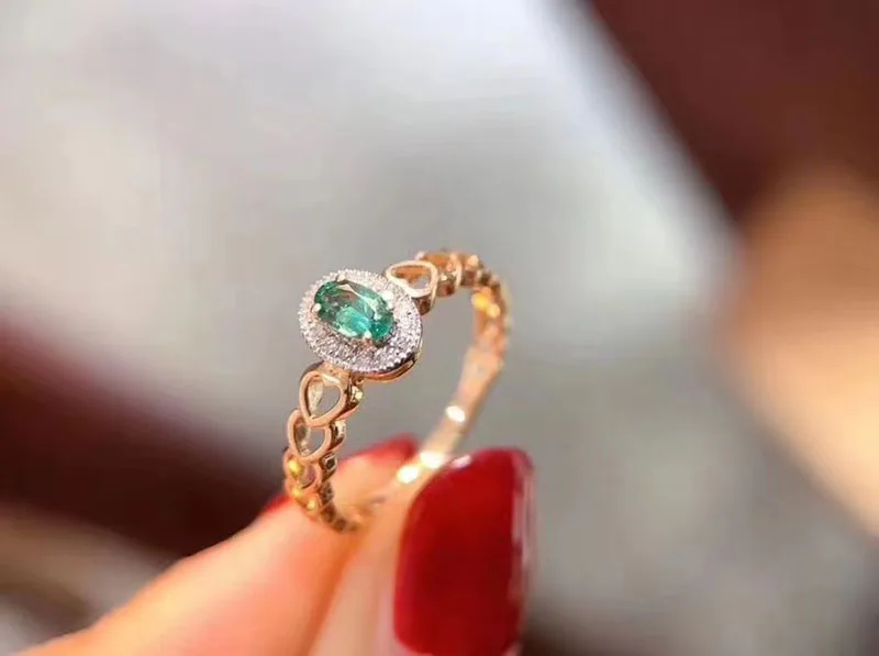 

Natural Deep Green Emerald Ring for Women Anniversary 3x5mm Fine Jewelry High Quality Low Price with Certificate S925 Silver