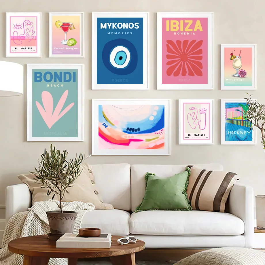 

Chic Wine Matisse Ibiza Mykonos Minimalistic Wall Art Canvas Painting Nordic Posters And Prints Wall Pictures Living Room Decor