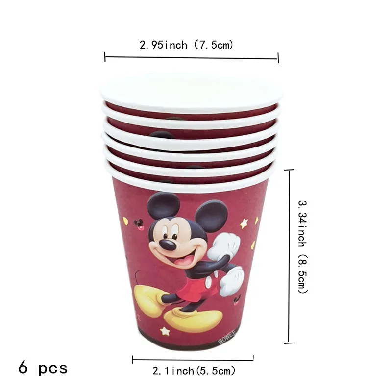 6 детских одноразовых столовых приборов с Микки Маусом праздничные