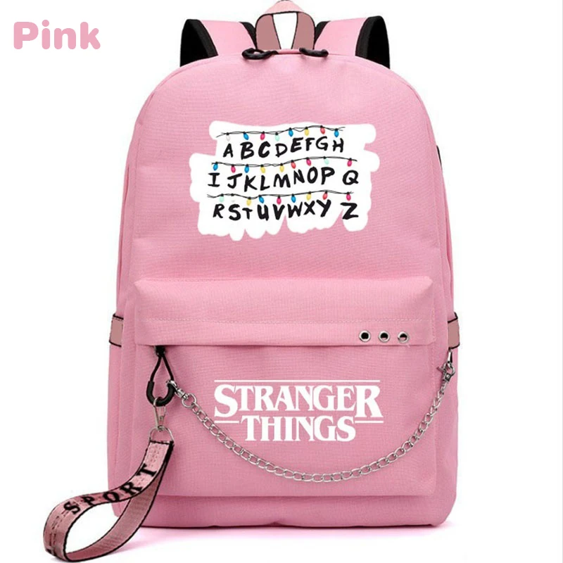 Рюкзак Stranger things Kpop рюкзак с usb зарядкой розовые сумки аниме мужские