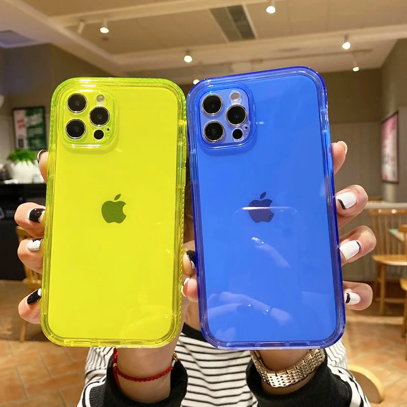

New Phone Case For Iphone 11 12 Pro Max Coque Iphones X Xr Xs SE2020 7 8 Plus Transparence New Two-In-One Cover Accessories