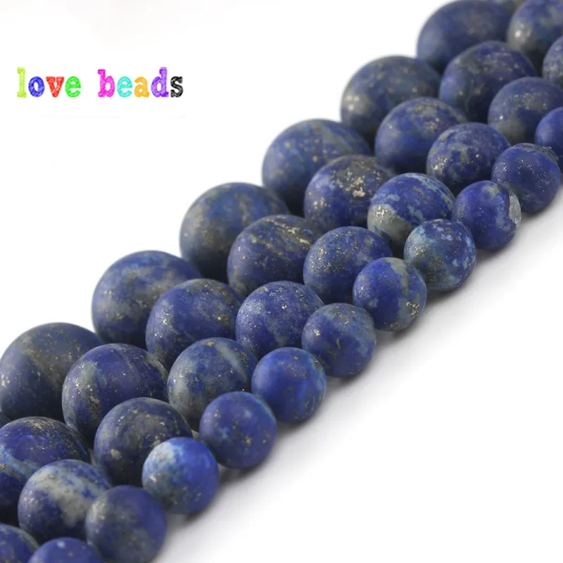 lapis lazuli 4 мм 6 мм 8 мм 10 мм натуральный матовый морганит Агаты тигровый глаз камень Круглые бусины для самостоятельного изготовления ювелирных изделий браслет 15'' - Цвет: lapis lazuli