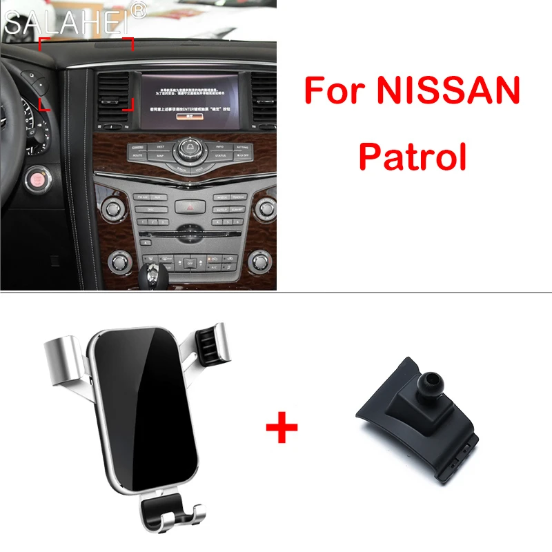 

Holder For NISSAN Patrol Y62 Armada 2010 2011 2012 2013 2014-2019 Auto Car Smart Cell Hand Phone Holder Air Vent Cradles Mounts