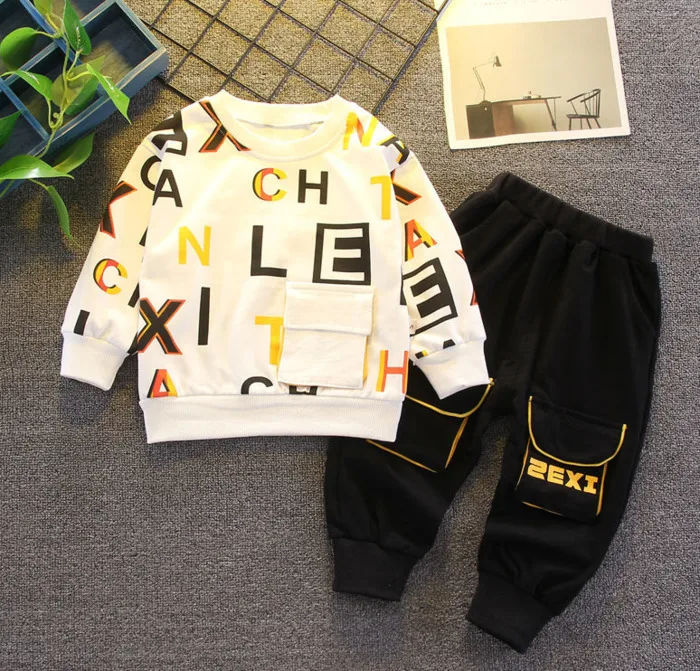 

Spring Autumn Fashion Cotton Tops+pants 2pcs Children Boys Outfits For Kids Tracksuit 1-6Y Boys Clothing Boys Clothing Set