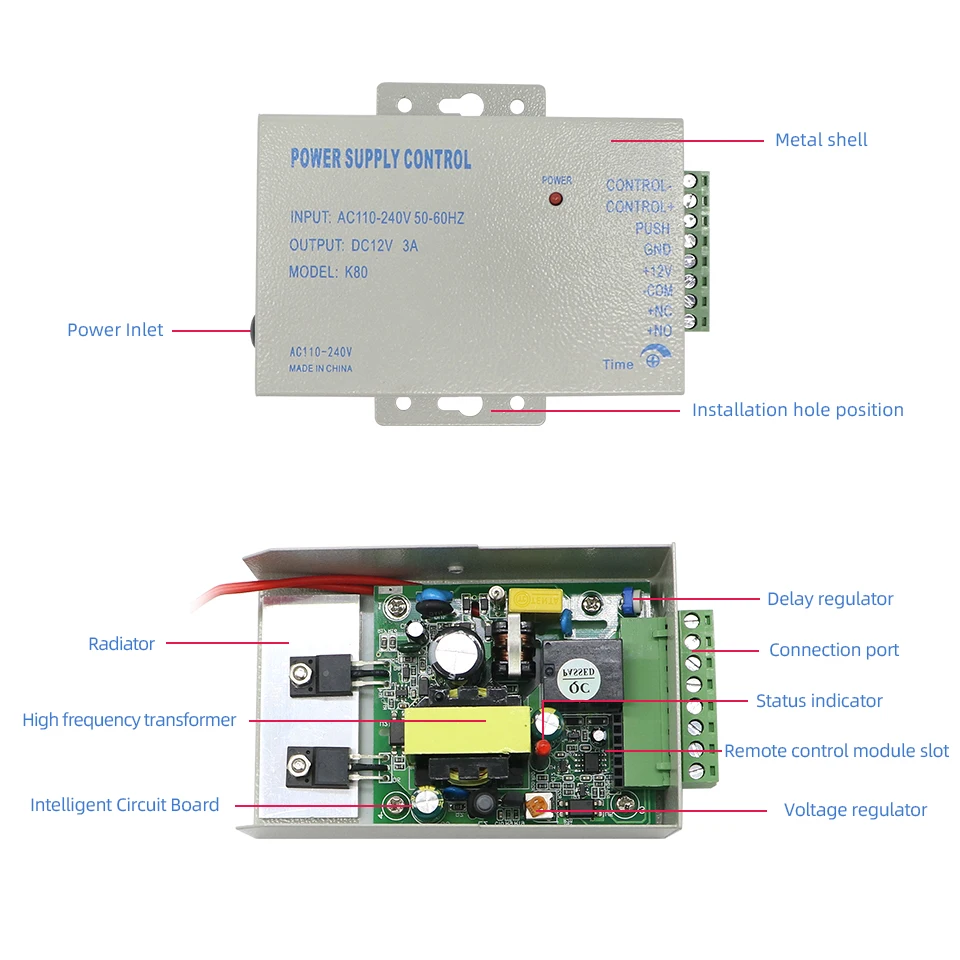 Jeatone Electric Lock Narrow Type Door with Power Supply Control for different NC Mode Fail Safe Access | Безопасность и защита