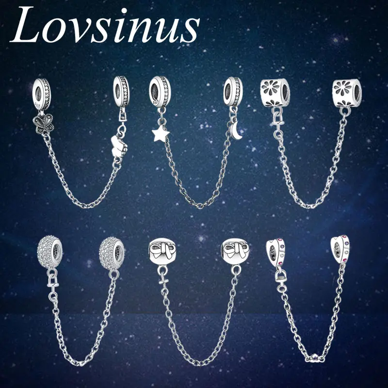 925 пробы Серебряное сердце безопасная цепочка из бисера подходит для Европы