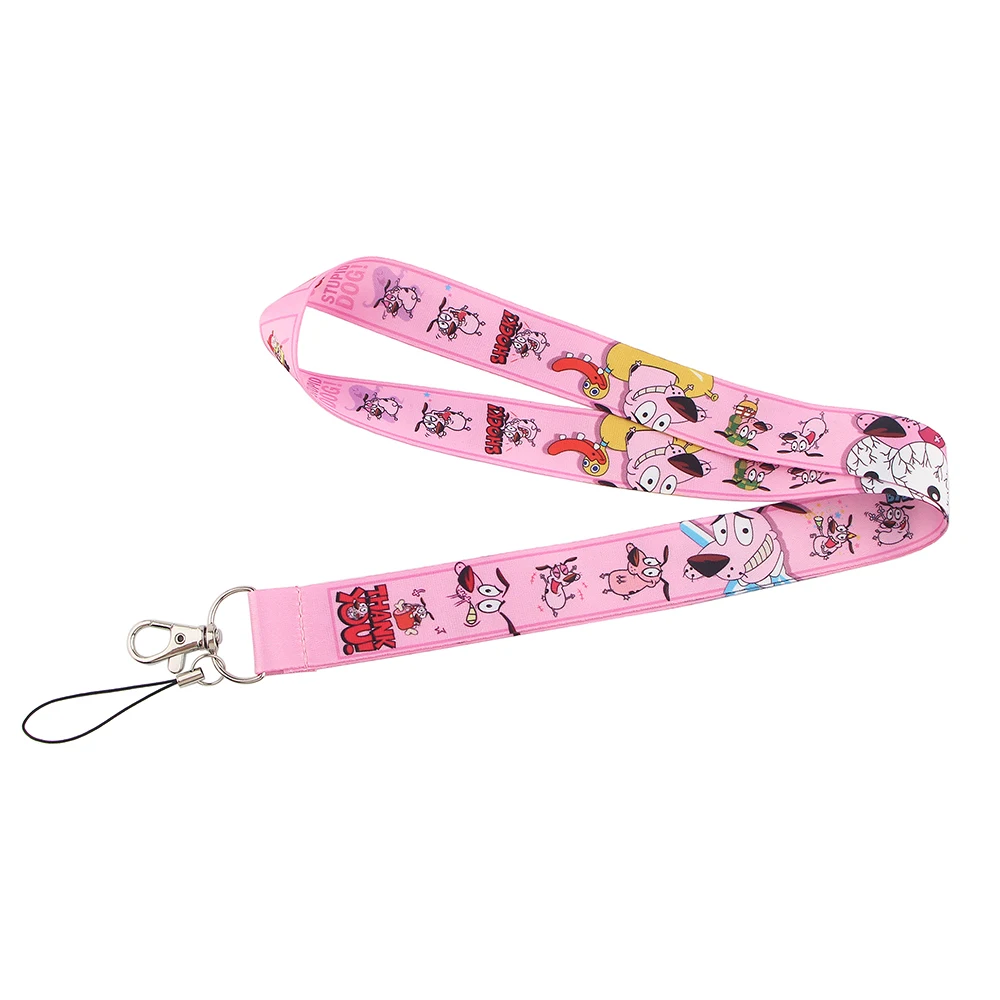 

HJ168 Timid Dog Anime Lanyard Neck Strap Rope For Mobile Cell Phone ID Card Badge Holder With Keychain Keyring Cute For Gift