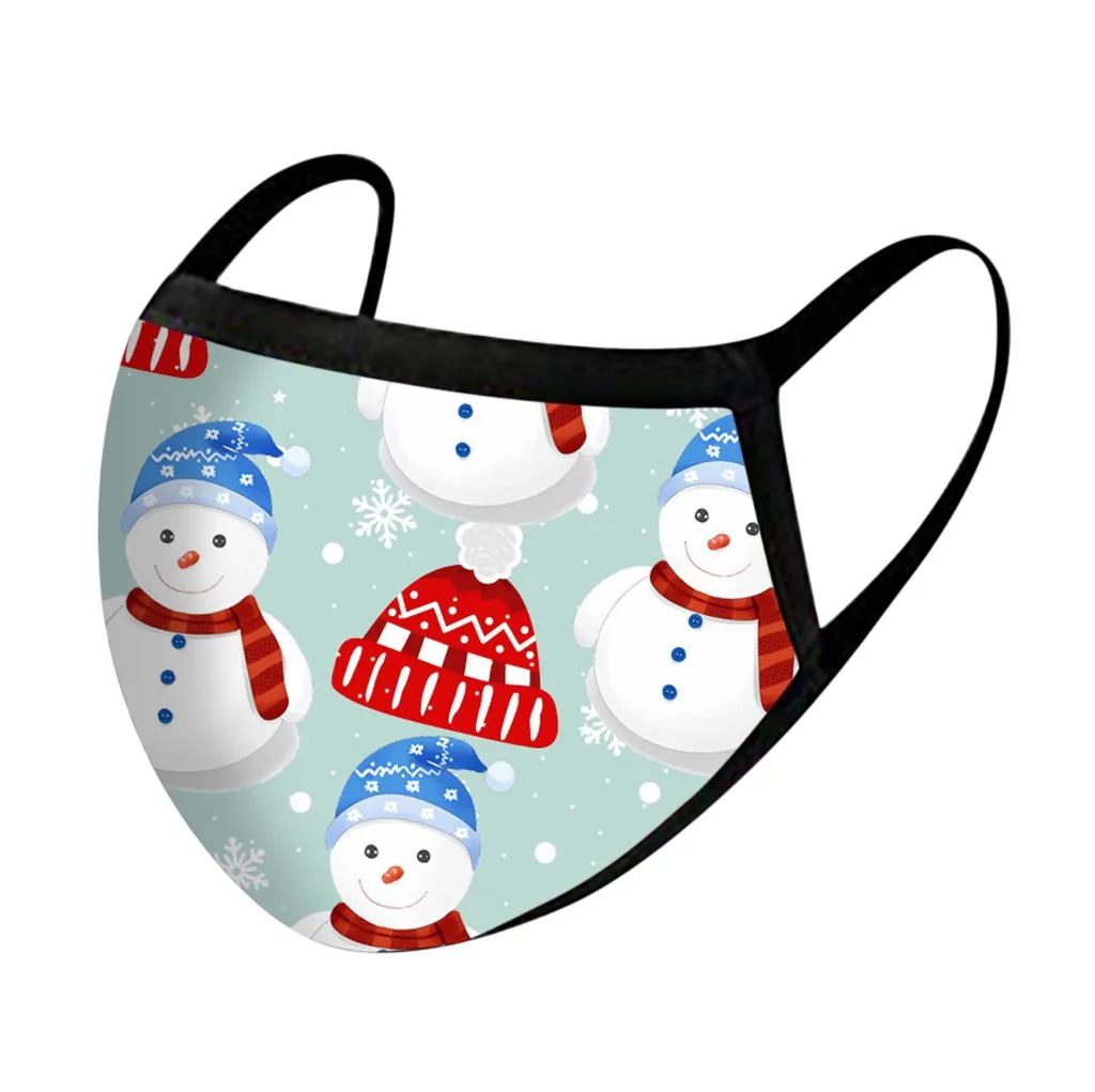

Unisex Kids Masks Reusable Cartoon Print Breathable Safe Stretch Windproof Dustproof Christmas Face Mask Children Masque Enfant