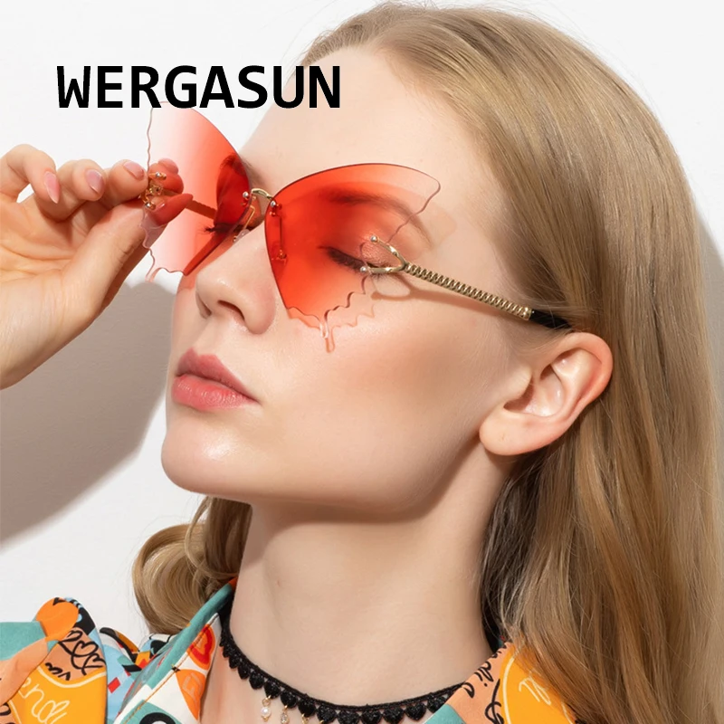 Солнцезащитные очки WERGASUN без оправы UV400 женские роскошные брендовые