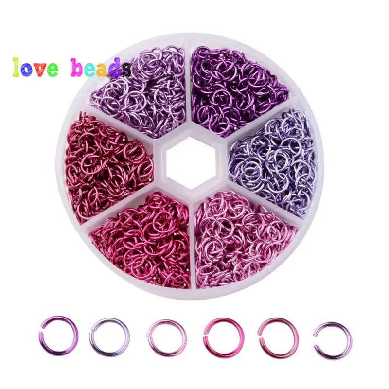 6 мм Смешанные Красочные Открытые Кольца разделенные кольца соединители для Diy