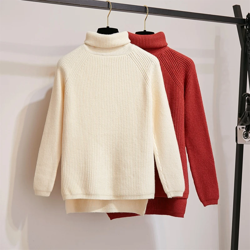 Женский трикотажный костюм зимний комплект из двух предметов с высоким