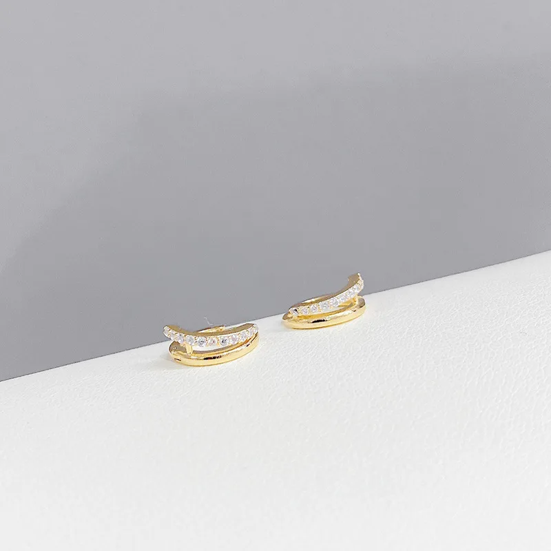 

2021 New Design 6 Pcs 14K Real Gold Simple Style Stud Earrings Luxury Jewelry Cubic Zircon Earrings