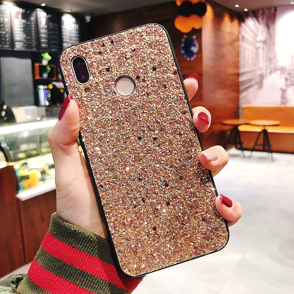 Блестящий чехол с блестками для Redmi 6 Pro 6A 4A Note 4X 5 Xiaomi 8 6X 5X роскошный золотыми