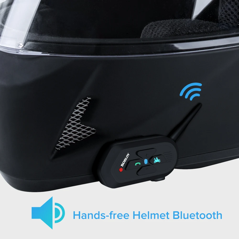 Boblov 2 комплекта V6 Pro Водонепроницаемый 1200 м Мотоциклетный беспроводной BT-3.0 шлем