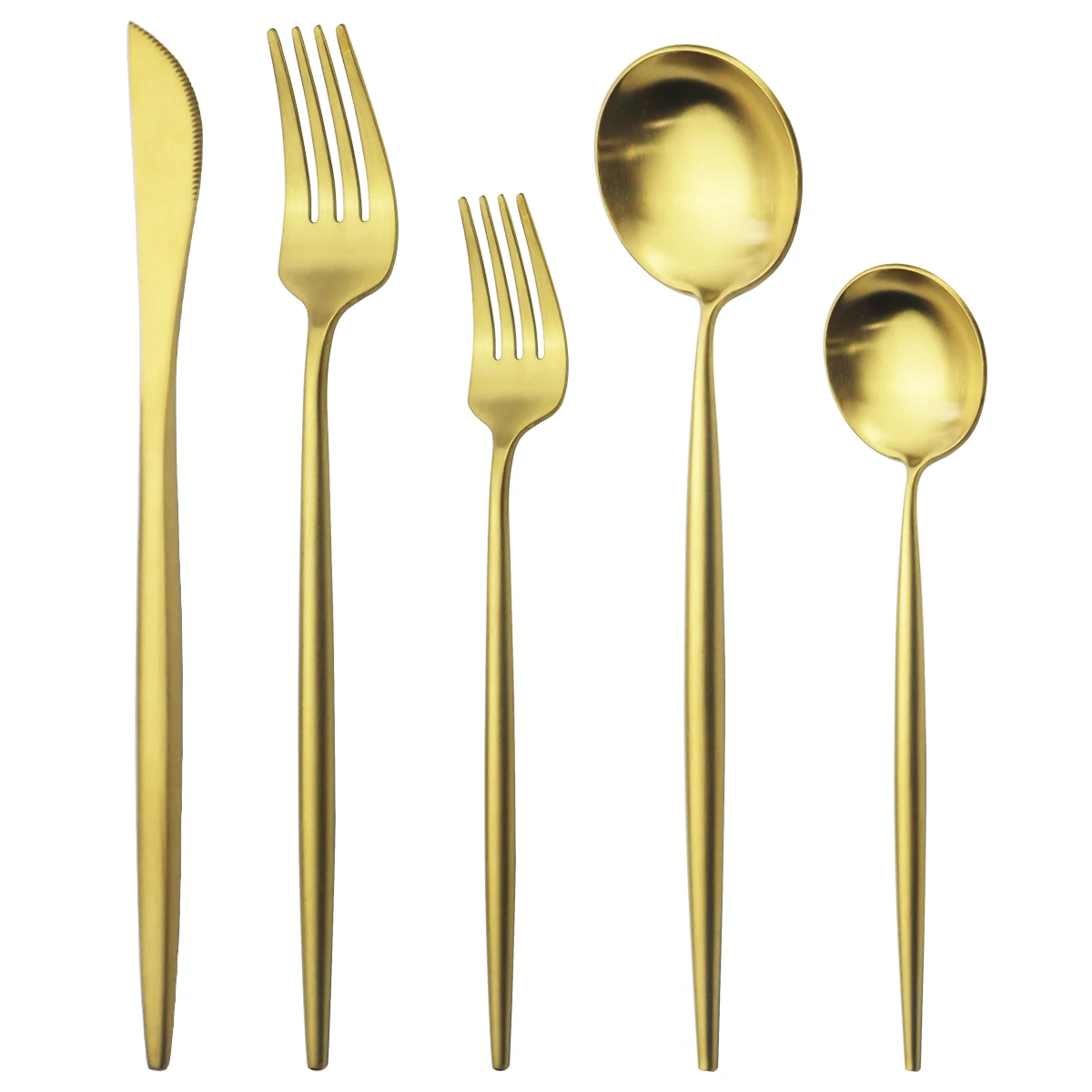 5 шт./компл. золотой набор посуды матовая 18/10 Нержавеющая сталь столовых приборов