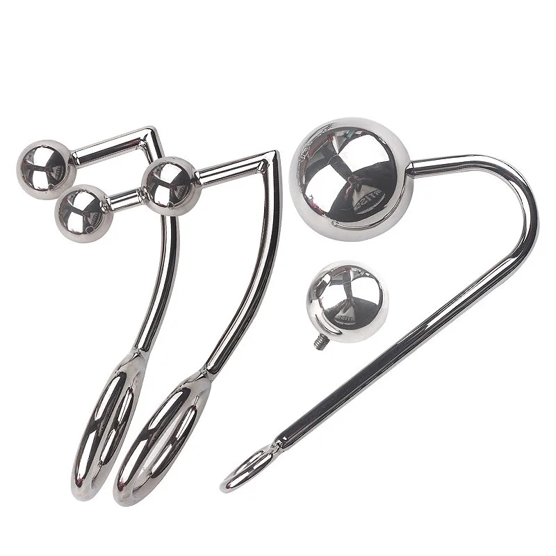 Samox Stainless Steel Anal Hook Prostate Massage Gay Butt Plug with Ball Metal Dilator Sex Toys for Men and Women | Красота и