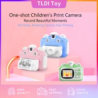 girl boy kid instant print camera children toys rotatable lens 1080p hd kids with thermal printing paper stickers xmas gift
