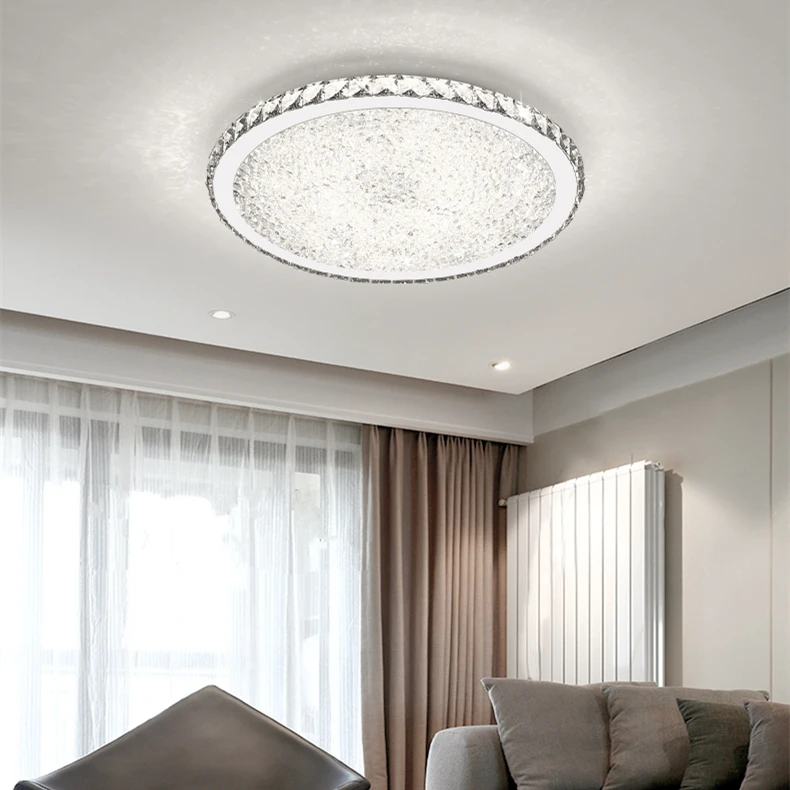 Modern Led Ceiling Light Round Glass Art Lamp Crystal Clear Kitchen Land Living Room Bedroom Lustre | Лампы и освещение