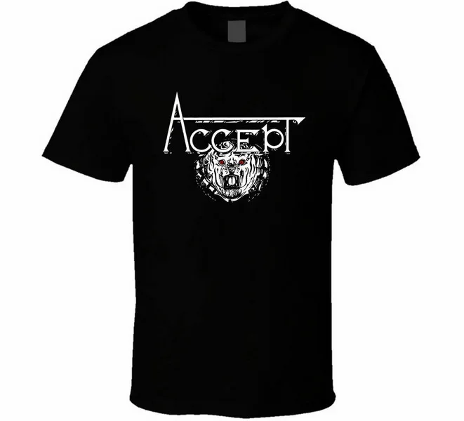 Accept Rock Band футболка с логотипом черная белая Мужская Бесплатная доставка Цифровая