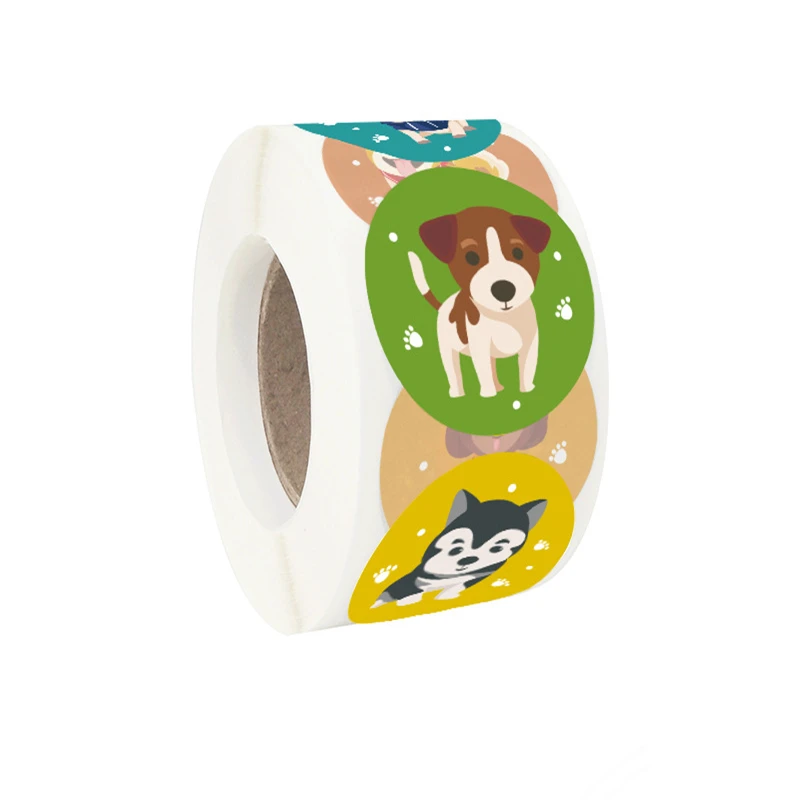 

1 дюйм, наклейка с мультяшными животными и собаками, 500 шт.