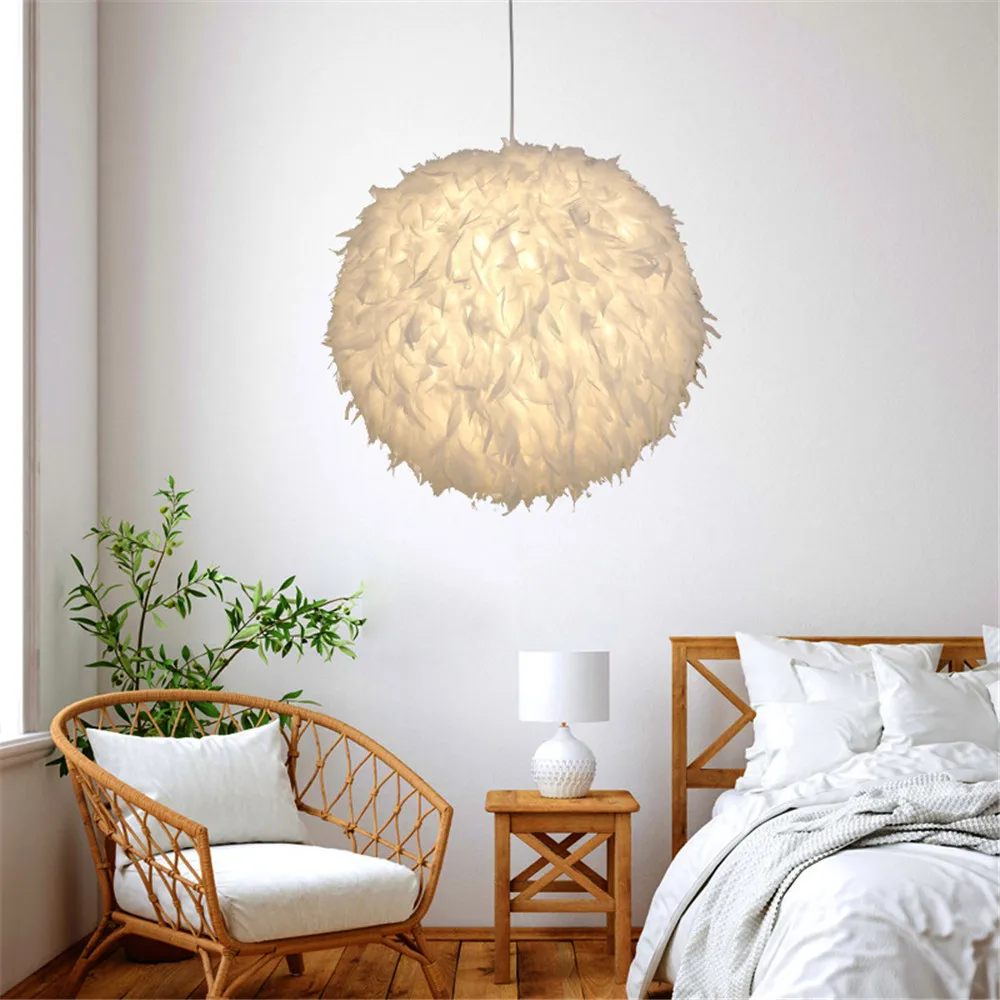 Современная Подвесная лампа с перьями E27 держатель для лампы Сказочная люстра в