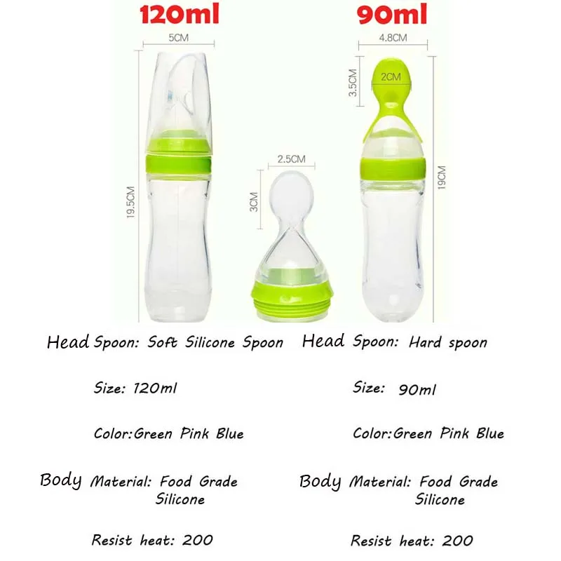 Бутылочка для новорожденных с защитой от протечек Еда дозирования ложка 120 мл