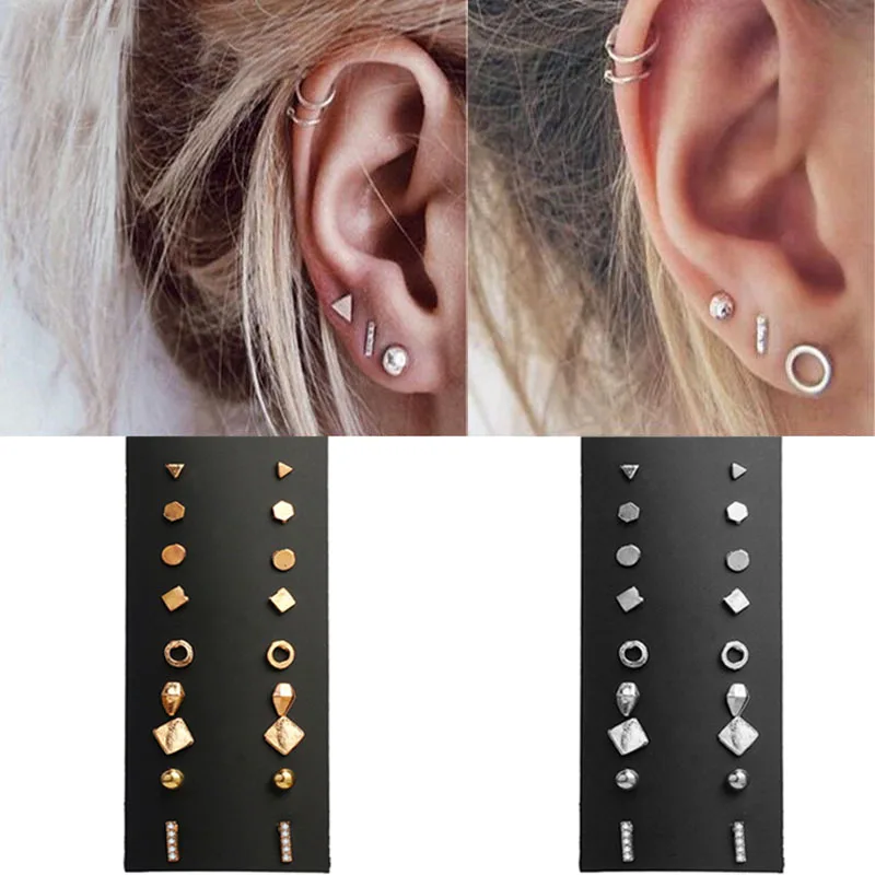 

ZOVOLI Vintage Crystal Pearl Stud Earrings For Women Statement Unique Geometric Studs Earrings Set Earings Fashion Jewelry 2020