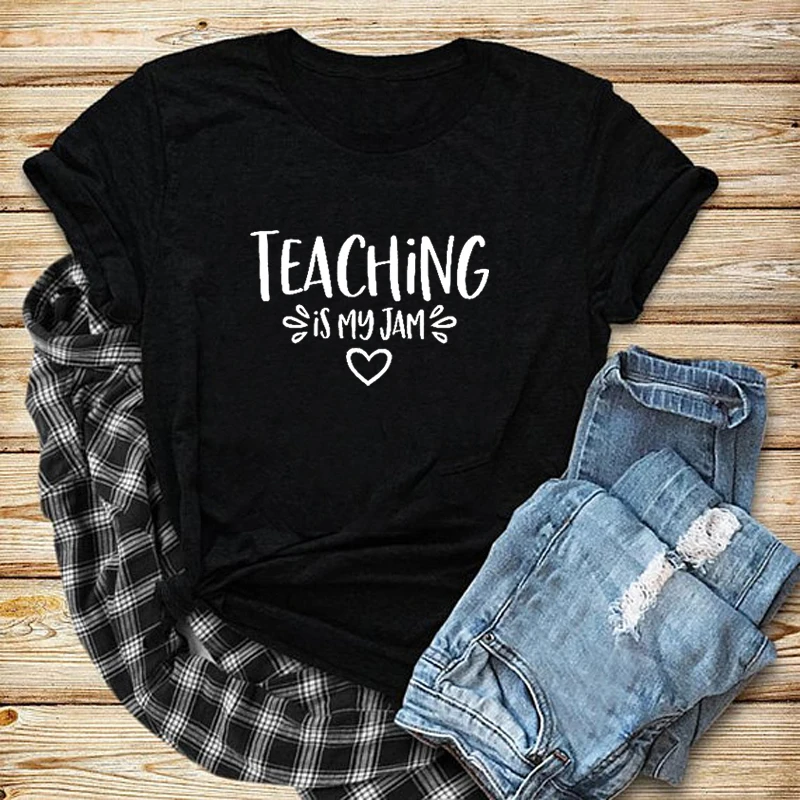 Обучения Is My Jam футболка для женщин учитель рубашка Back To School рубашки хараюку