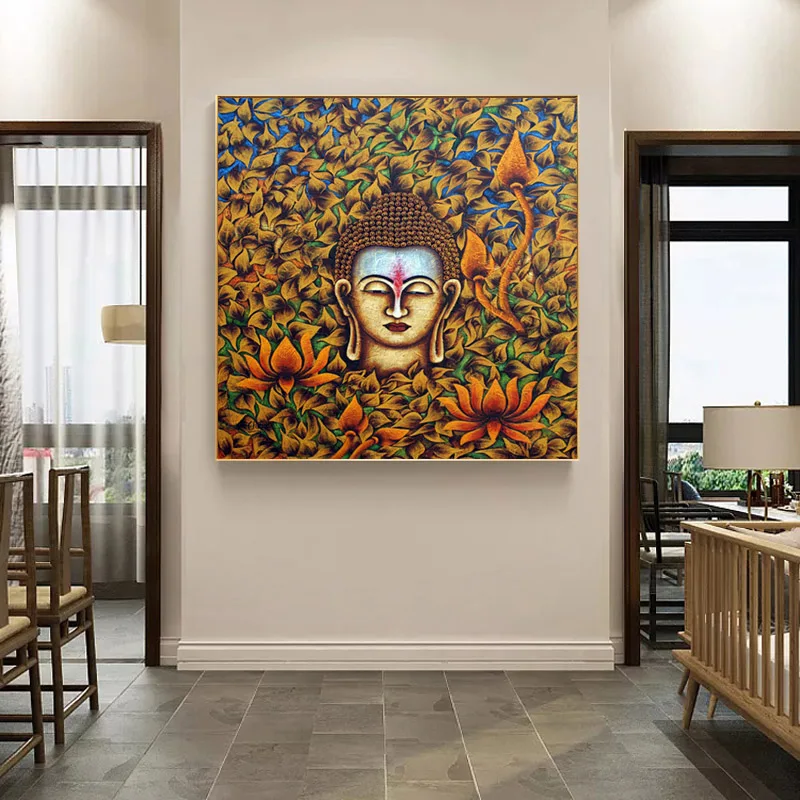 Самоотверженно HD принты настенные художественные плакаты и Будды головы цветок