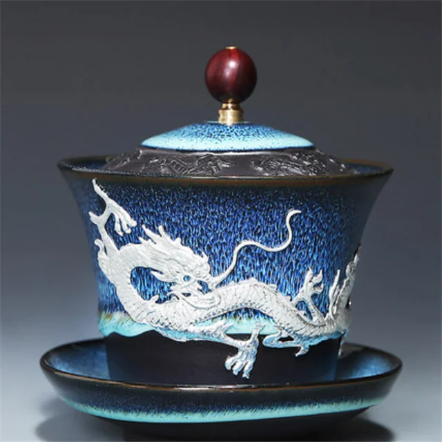 Креативный Семейный комплект с крышкой блюдце винтажная посуда для напитков