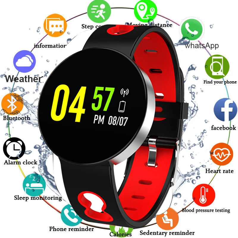 

Smart Watch Men Alloy Shell Blood Pressure Waterproof Smartwatch Women Sleep Tracker Heart Rate Monitor Clock For Android IOS