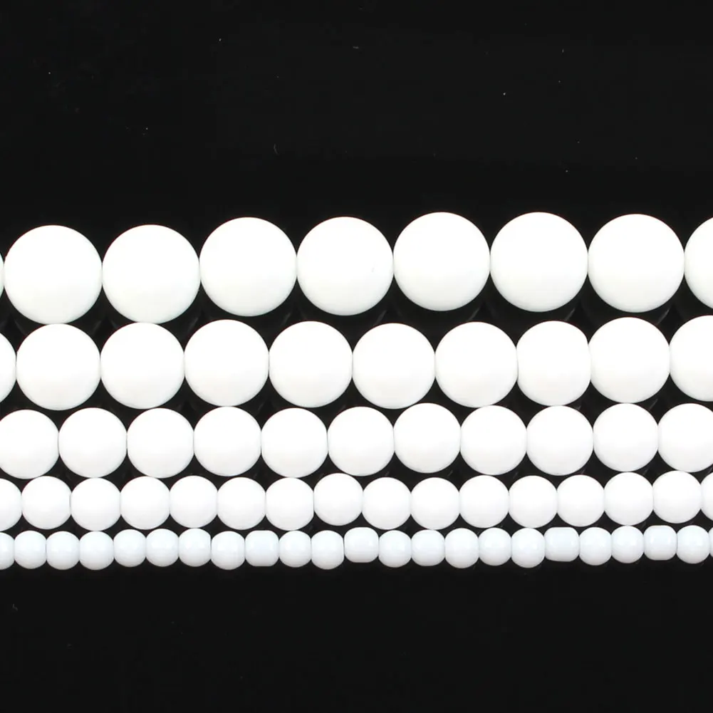 Бусины из гладкого белого фарфора нефрит натуральный камень для