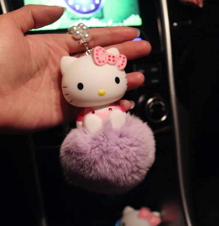 10 Милый Кот hello kitty брелоки КТ для автостайлинга Interio висячий брелок в виде кукол автомобиль шкентель стиля Висячие зеркало заднего вида - Цвет: 10
