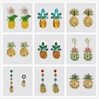 Серьги-подвески JURAN женские, плоды ананаса с кристаллами, длинные висячие серьги для девушек, вечерние, свадебные ювелирные украшения, 2020