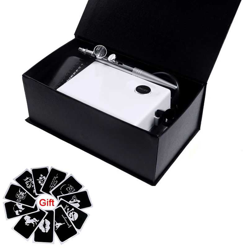 Белый Аэрограф с компрессором 0 4 мм аэрограф косметика для ногтевого дизайна