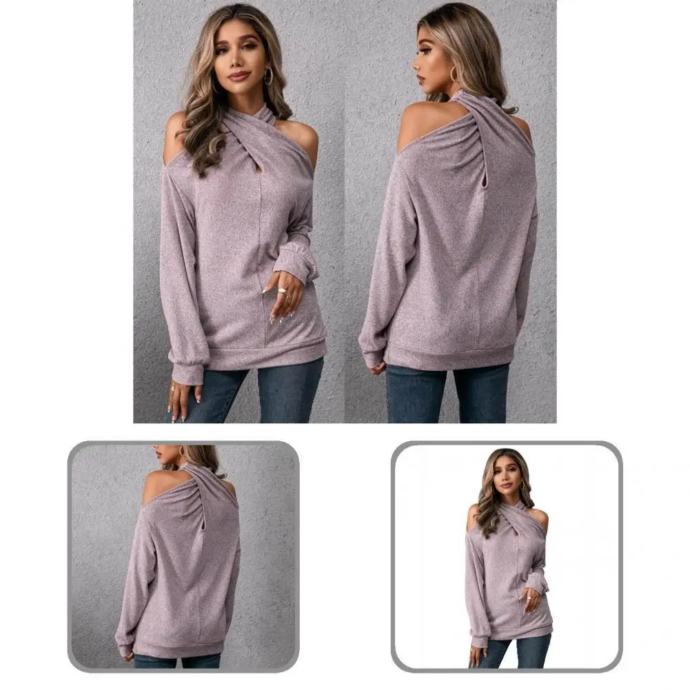 

Convenient Women Sweater Cross Wrap Chest Washable Stylish Strapless Girls Sweater Fashion Sweater Lady Tops