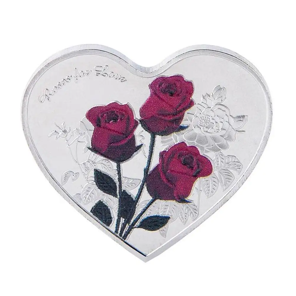 

Valentine Commemorative Coin Heart Rose I Love You Valentine Souvenir Wedding Favor Decor Collect souvenirs