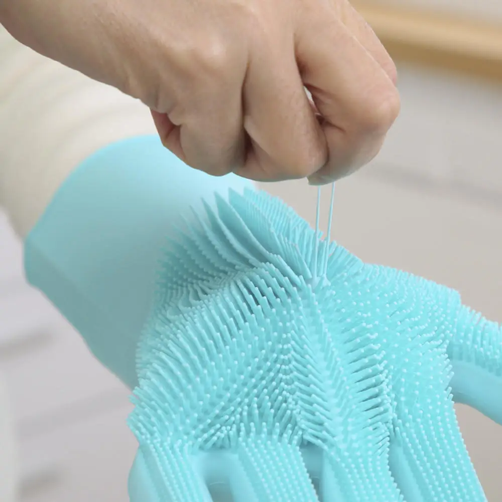 

Multifunction Silicone Dishwashing Gloves Use For Kitchen Household Cleaning Multi Purpose Gloves Kitchen Accessories