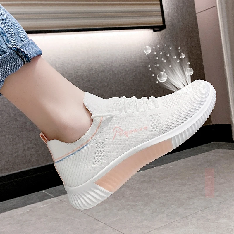 

Hot Sale Casual Women's Vulcanize Shoes Comfortable Lace-up Summer Shoes for Women Light Outdoor Jogging Women's Sneakers