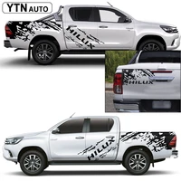 car decals 3 pieces mudslinger side door tail door 4x4 off road graphic vinyl car sticker custom fit for toyota hilux 2011 2019