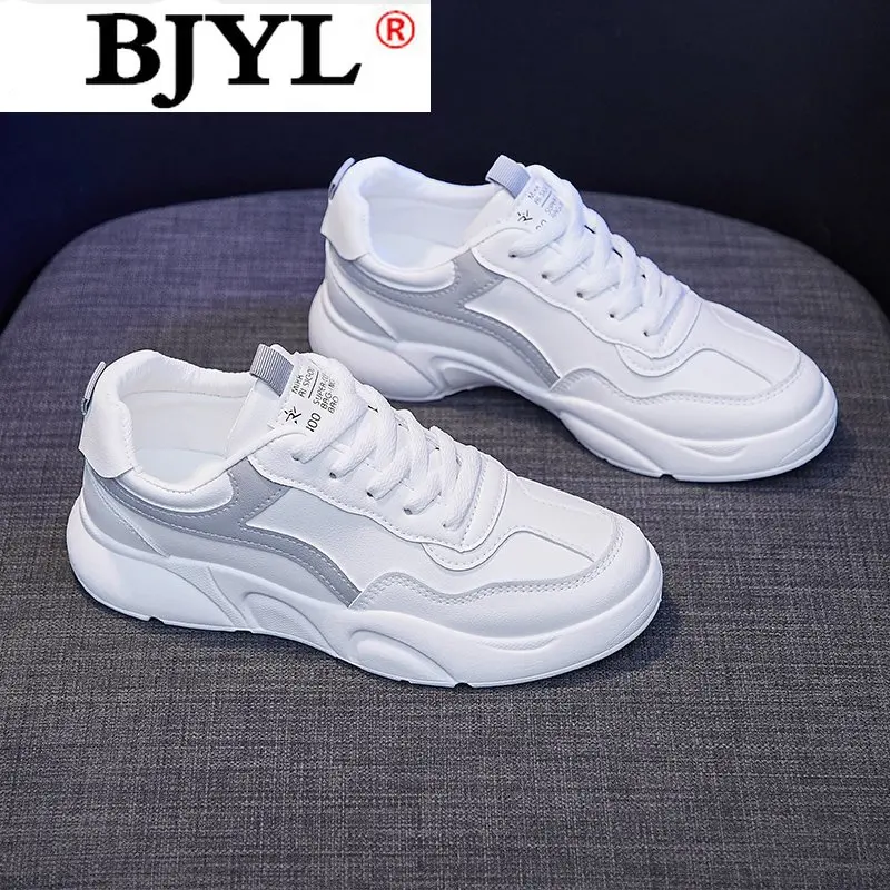

2021 Spring New Women Sneaker Fashionable and Comfortable Walking Lace-up Women's Vulcanized Shoes Platform Women's Casual Shoes