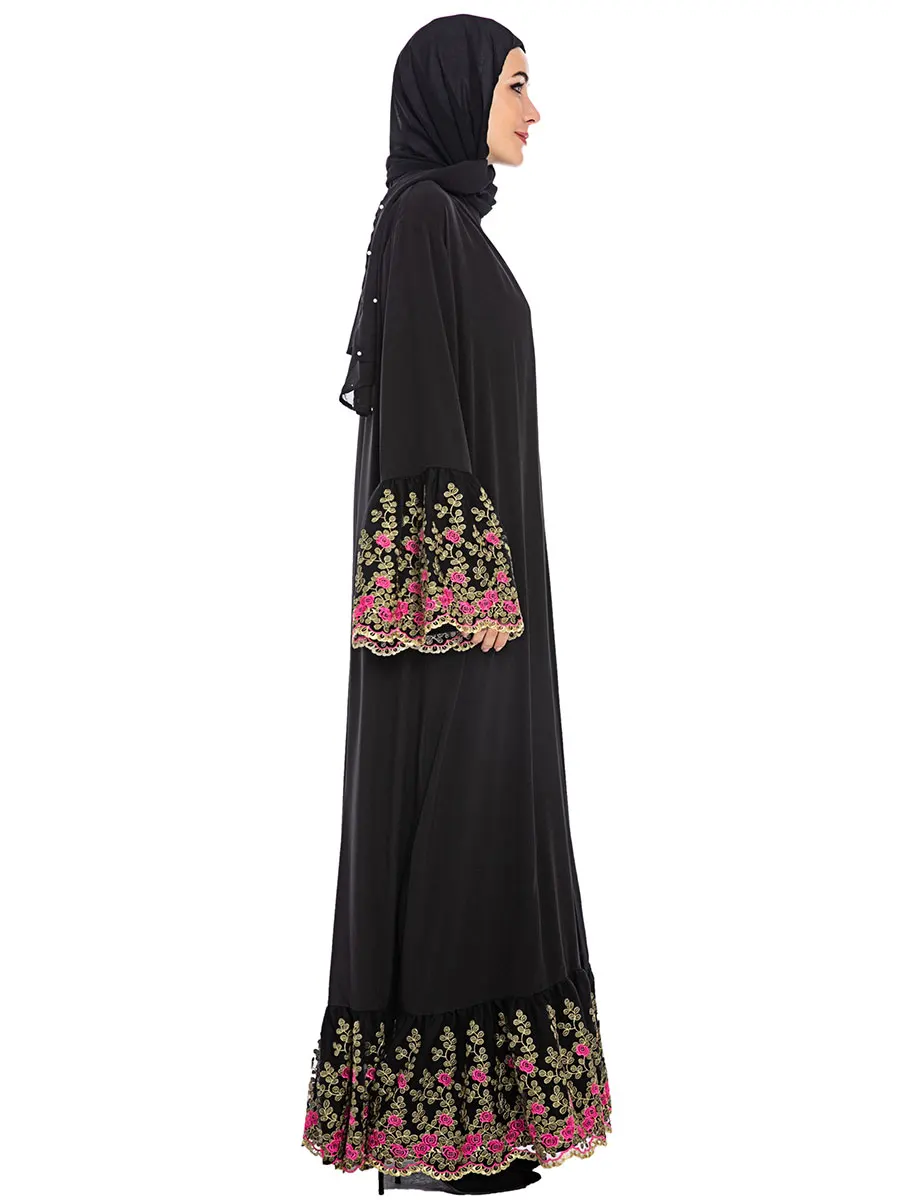 Abaya Дубай марокканское платье Кафтан модный простой черный принт свободный Caftan