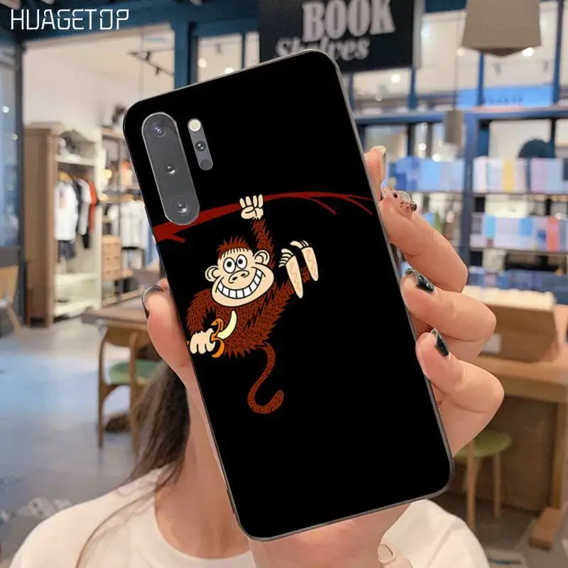 HUAGETOP удивительная обезьяна мультфильм мягкий чехол для телефона Samsung Note 7 8 9 10 Plus