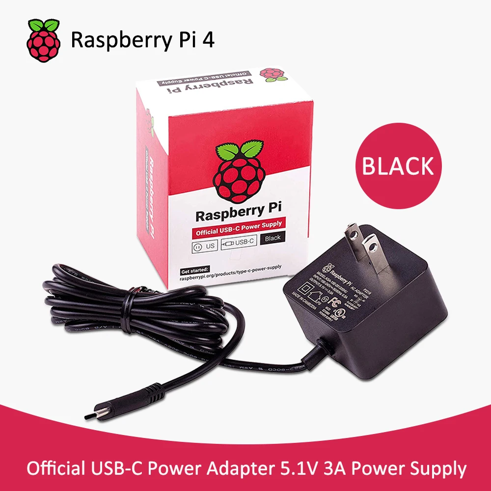Adaptador de Alimentação Fonte de Alimentação e Recomendado Fonte de Alimentação para Raspberry Oficial Usb-c 5.1v 3a Eua 4b pi 4