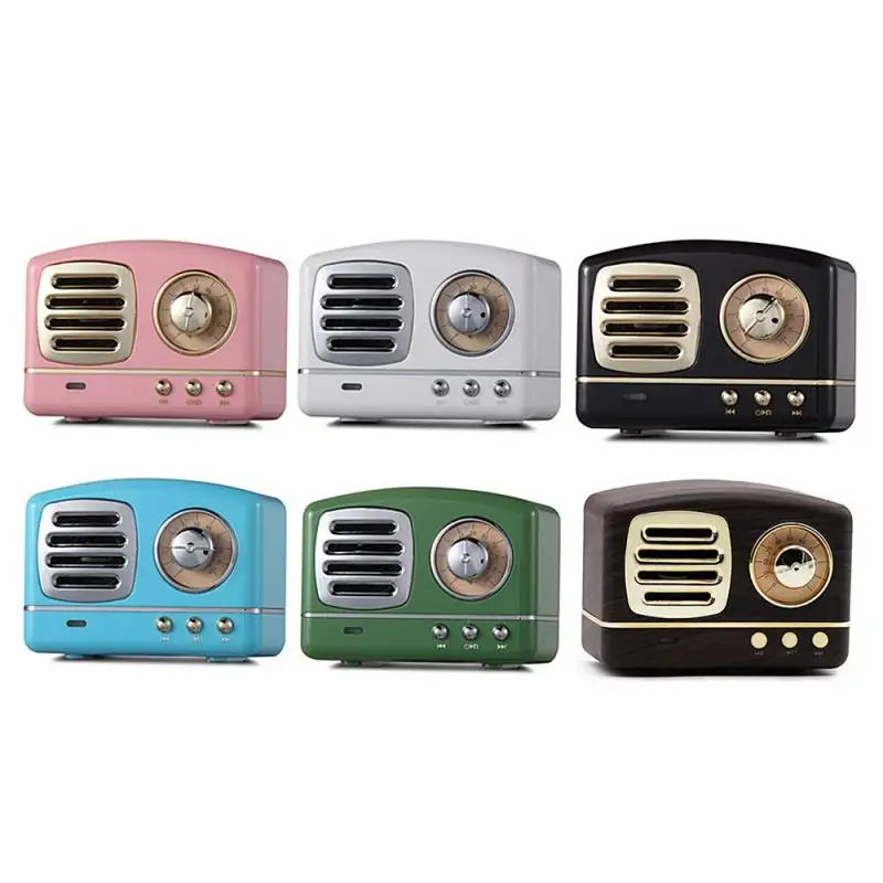Портативная Bluetooth Колонка в стиле ретро беспроводной сабвуфер поддержка FM радио
