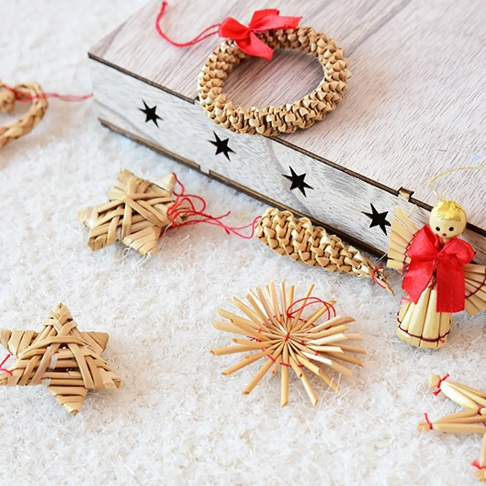 Натуральная пшеничная соломенная плетеная подвеска пентаграмма шар в форме